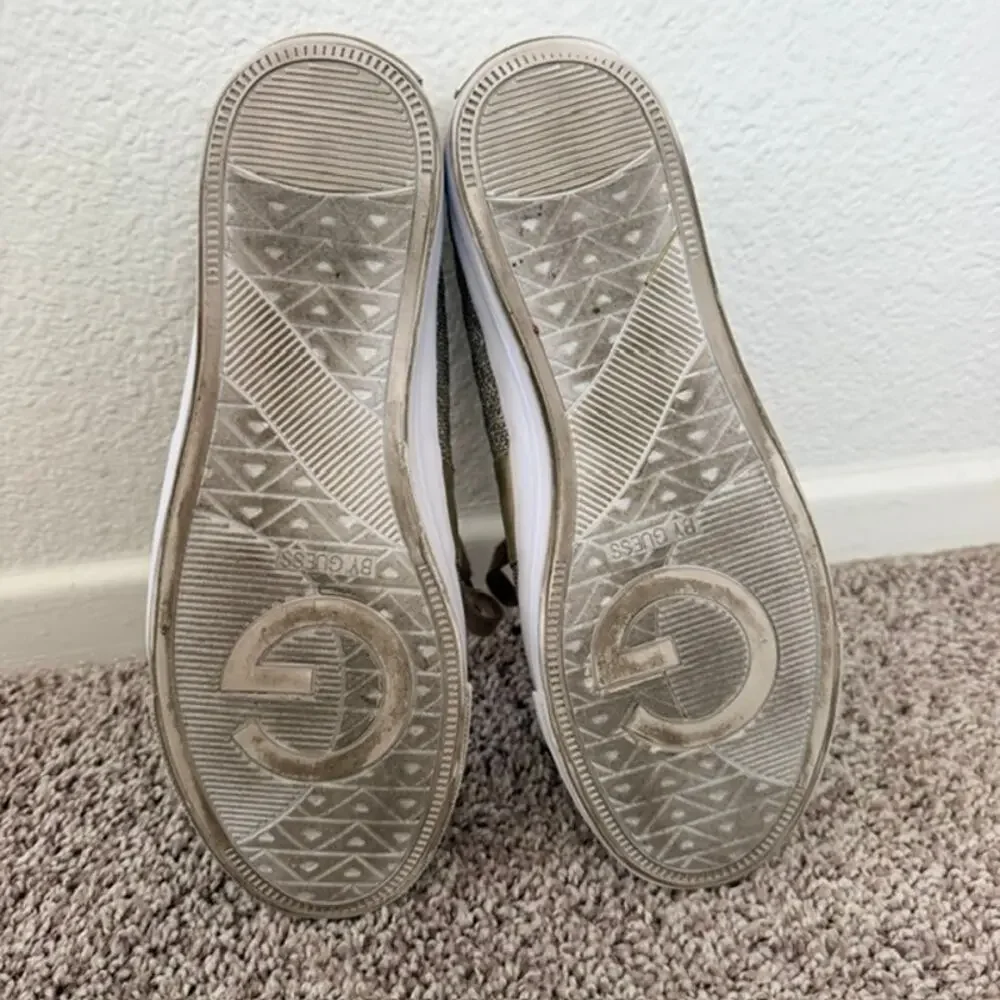 G by Guess Gold Quilted Sparkle Lace Up Sneakers Women's 10 GGBackers3 Shimmer